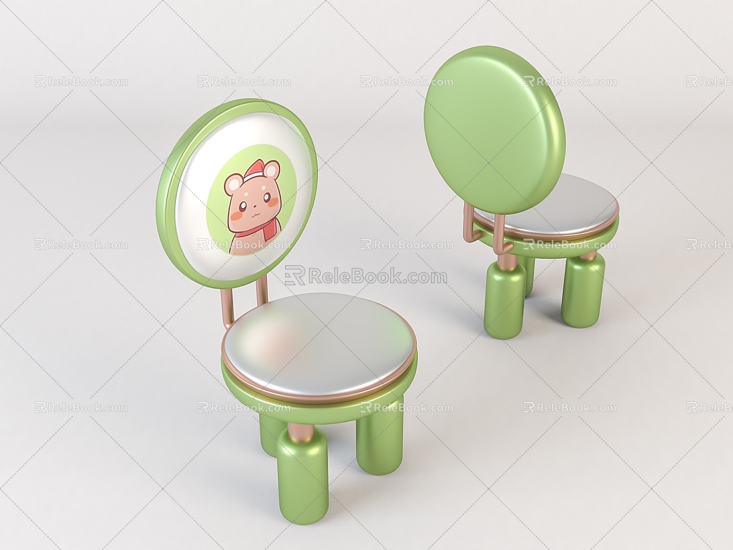 Modern children's chair wooden children's stool model