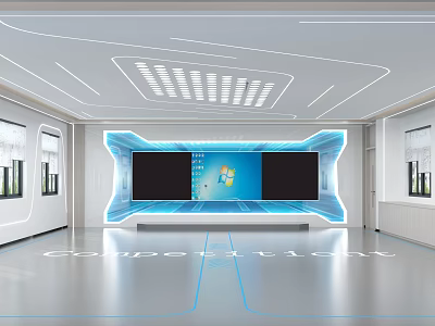 Spacious Modern School Classroom With Large Interactive Screen And Advanced Tech Features 3d model