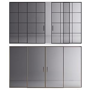 Modern sliding door glass sliding door 3d model