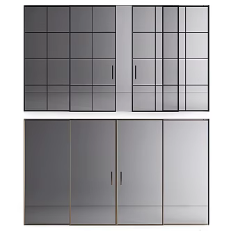 Modern sliding door glass sliding door 3d model
