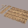 Straw Fence Variations For Decoration Or Partition 3d model