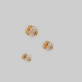 Modern Three Textured Glass Wall Decor Art With Gold Center Accents