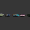 Polished Colorful Gemstones With Various Colors Shiny Surfaces On