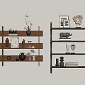 Middle Ancient Bookshelf Middle Style Bookshelf 3d model