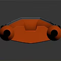 Orange Inflatable Boat With Black Components And Stable Design For Water Activities 3d model