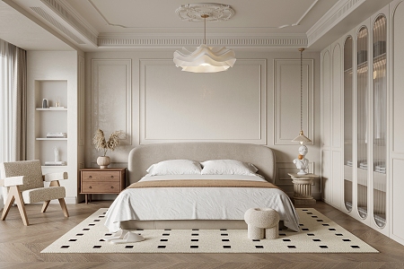 Cream Bedroom French Bedroom 3d model