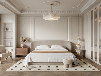 Cream Bedroom French Bedroom 3d model