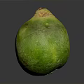 Fresh Whole Green Coconut Tropical Fruit With Yellow Top On Gray Background