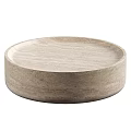 Round Wooden Coffee Tables with Light Wood Tone and Minimalist Design Set of Three