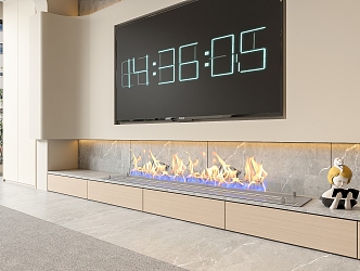 Modern Fireplace Electronic Fireplace Stove 3d model