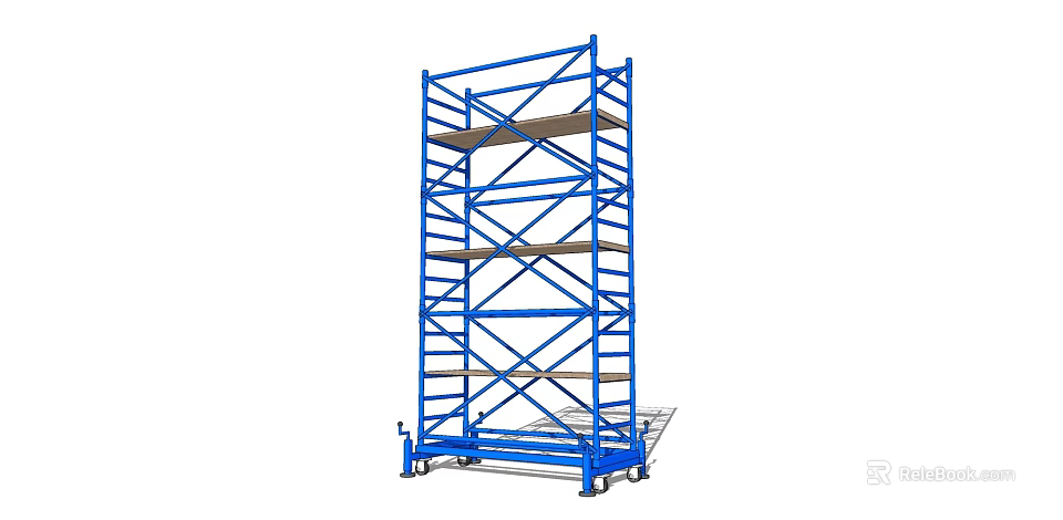 Blue Mobile Storage Shelving Unit With Multiple Levels And Wheels For Warehouse Use 3d model 