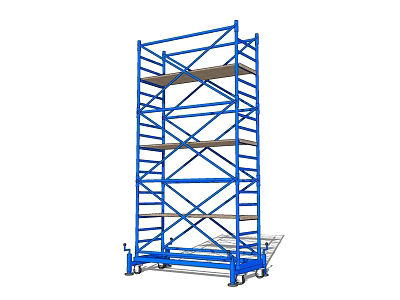 Blue Mobile Storage Shelving Unit With Multiple Levels And Wheels For Warehouse Use 3d model