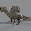 Sail Backed Dinosaur 3D Model With Long Snout And Open Mouth