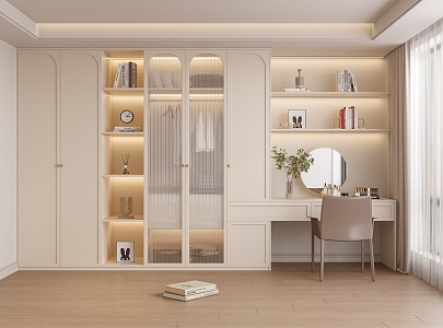 Cream cloakroom French wardrobe 3d model