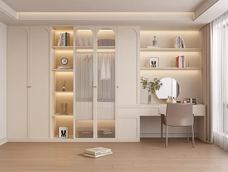 Cream cloakroom French wardrobe 3d model