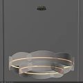 Modern White Circular Layered Chandelier With Soft Illumination And Minimalist Design