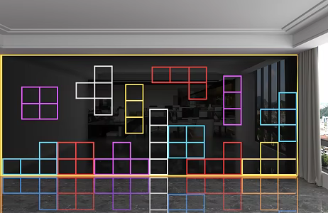 Modern background wall 3d model