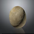 Brown Cracked Egg With Textured Shell On Dark Smooth Background 3d model