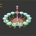 Elegant Modern Chandelier Lighting Combination with Golden Frame and White Lampshades