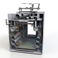 Industrial Equipment Featuring Metal Frame Complex Pipe System Valves And Gauges