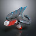 Futuristic Sci Fi Weapon with Metallic Blue Red Design and Streamlined Structure 3d model