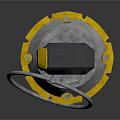 Yellow Military Grenade With Block Pattern Casing Black Top And Metal Ring Number 01