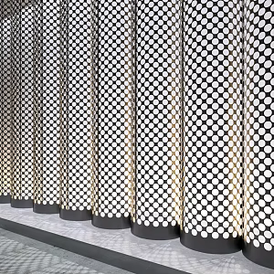 Modern Punched Aluminum Plate Punched Aluminum Plate Column Hollow Transparent Aluminum Plate 3d model