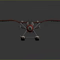 Red And White Biplane Seaplane Model With Floats And Detailed Design