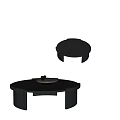 Modern Middle Ancient Solid Wood Round Coffee Table 3d model
