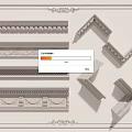Various Decorative Gypsum Cornice Molding Designs With Ornate Patterns And Corners 3d model
