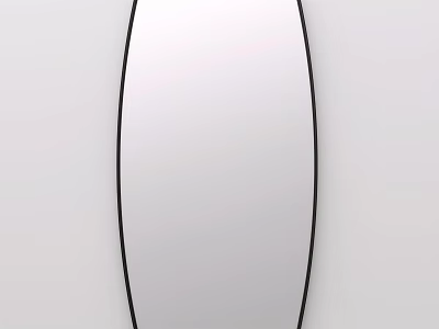 Oval Wall Mirror With Black Frame Sleek Design For Modern Home Decor 3d model