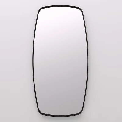 Oval Wall Mirror With Black Frame Sleek Design For Modern Home Decor 3d model