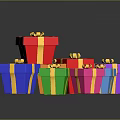 Colorful Gift Boxes With Golden Bows As Decorative Daily Life Supplies