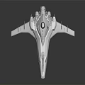 Futuristic Spaceship 3D Model With Streamlined Design And Gray White Exterior 3d model