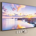 Wall Mounted TV Displaying Stunning Sunset Ocean View With High Definition 3d model