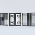 Modern Entrance Gate Design With Metal Vertical Stripes Geometric Patterns And Side Pillars