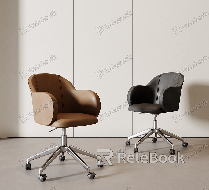 Modern office chair with pulley rotating computer chair model