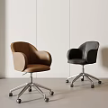 Modern office chair with pulley rotating computer chair 3d model