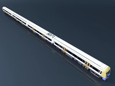 Modern Train With Streamlined Design Sleek Silver Exterior And Multiple Carriages 3d model