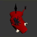 Cartoon Red Boar Character With White Tusks Black Mane And Smiling Expression