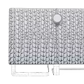 Elegant Modern Gray Sideboard With Woven Texture Gold Legs And Round Knobs
