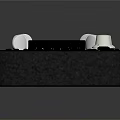 Black Multi Plug Power Strip With White Sockets And Control Buttons