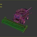 Red Combine Harvester Agricultural Machinery With Cutting Platform Grain Auger And Large Wheels
