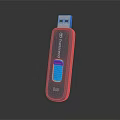 Transcend 8GB USB Flash Drive With Metal Casing And Blue Slider Design