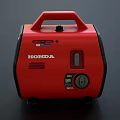 Red And Black Honda Portable Industrial Generator With Control Knobs And AC Outlets 3d model