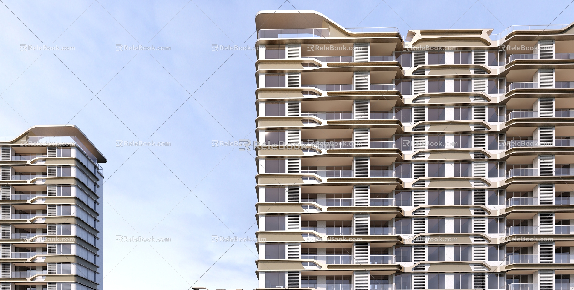 Modern residential area 3d model