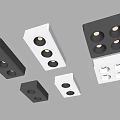 Gray and White Square Downlights and Spotlights with Multiple Light Heads on Simple Background 3d model