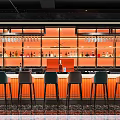Modern Bar Qingba Bistro Bar Tacker Block Area Bar Counter Cashier Bar Cabinet Card Block Sofa 3d model