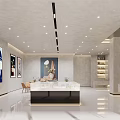 Modern Luxury Sales Office Interior With Curved Sofa Large Windows And Elegant Lighting