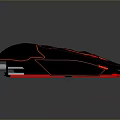 Futuristic Black And Red Vehicle Design With Glowing Red Accents And Sleek Shape
